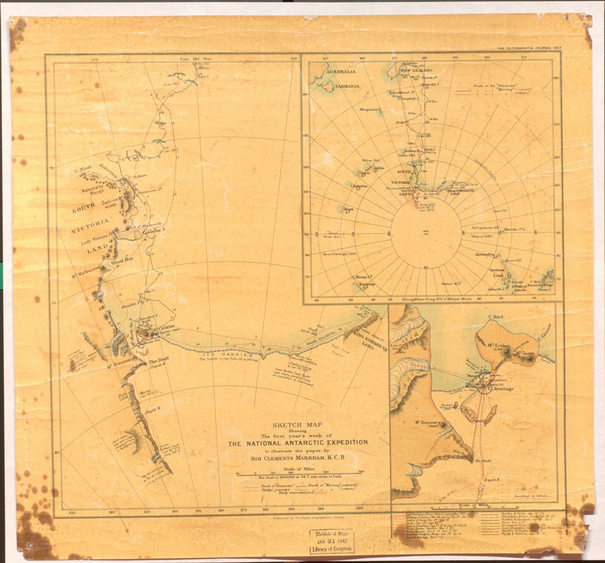 Antarctica Exploration Sketch Map: first year, 1903