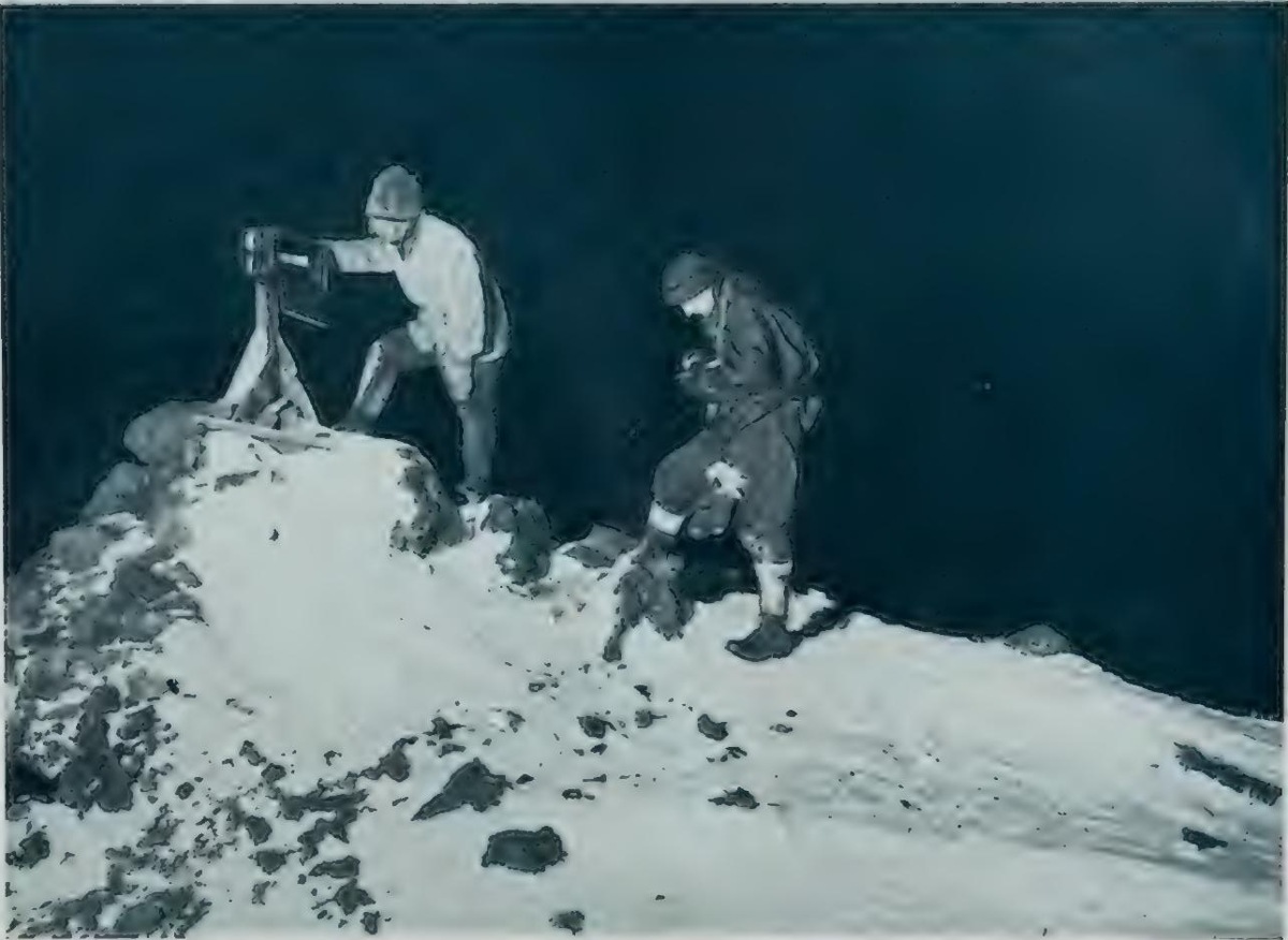 Dr Wilson and Lieut Bowers reading the Ramp thermometer. June 7th 1911