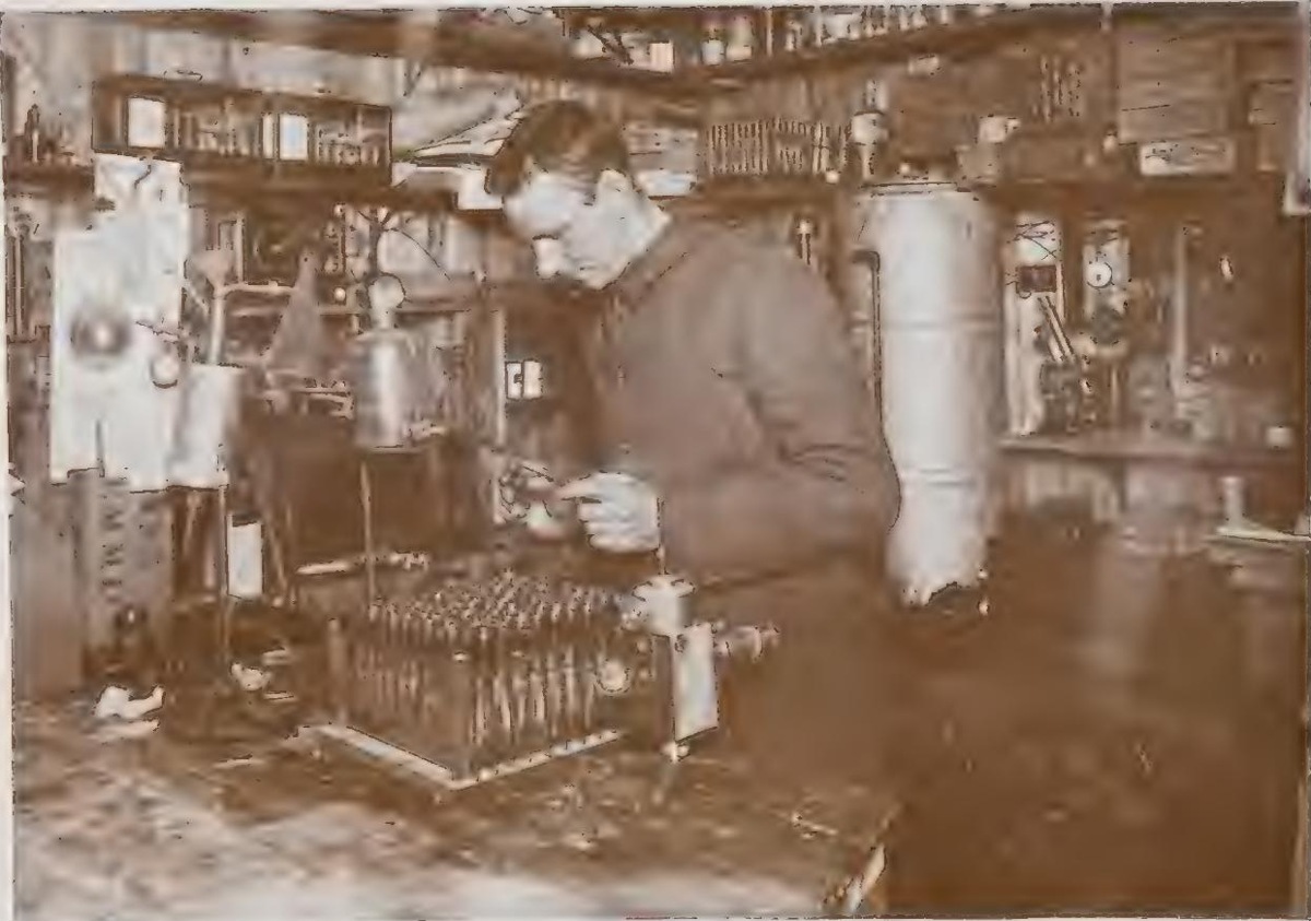 Dr Simpson in his Laboratory, at the Winterquarters Hut. December 21st 1911