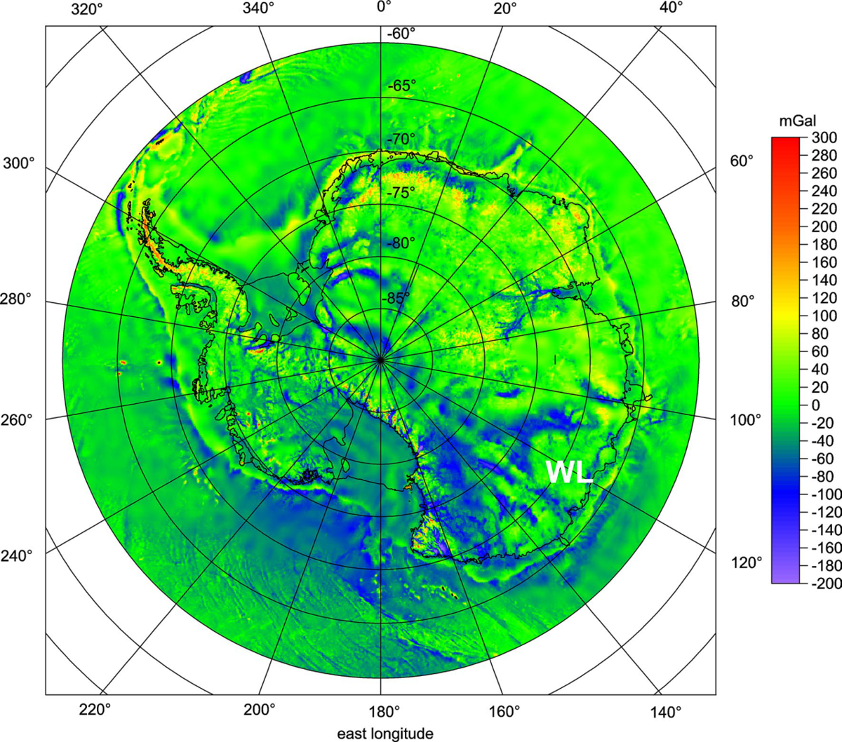 Wilkes Land gravity disturbances, Figure 1 (2018)