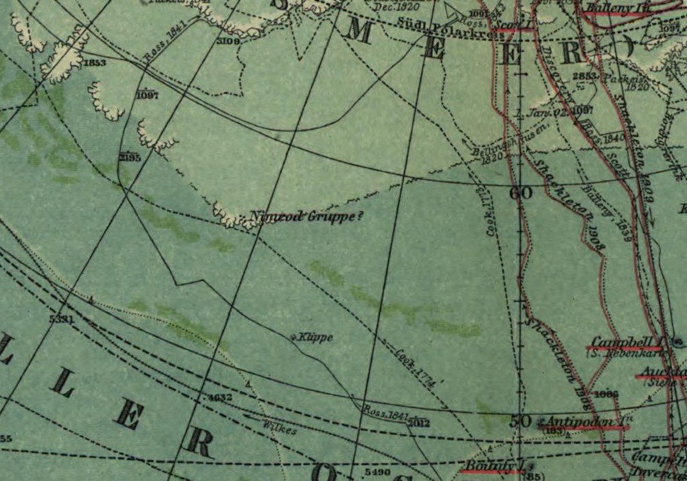 Nimrod Islands on a 1912 chart
