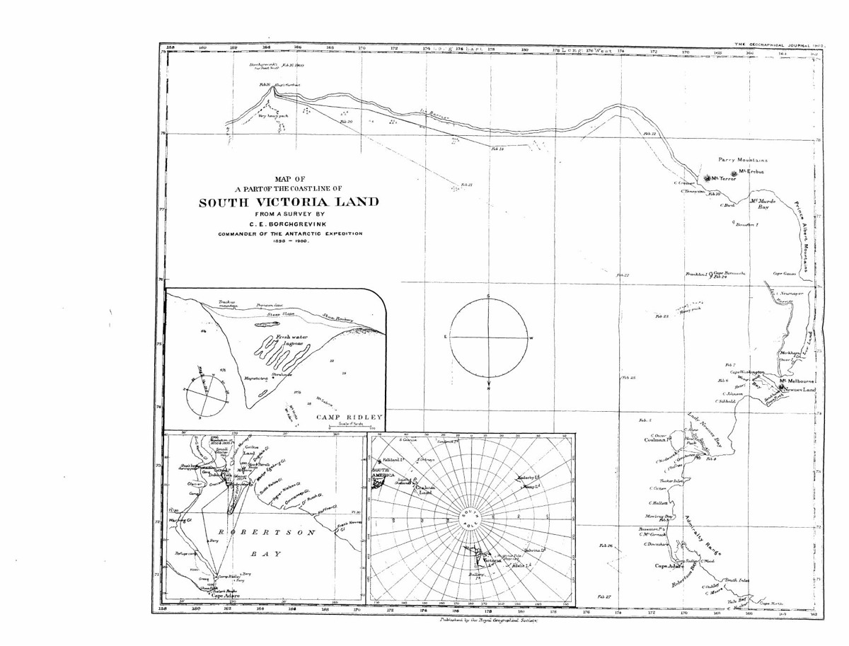 Map of a part of the coastline of South Victoria Land