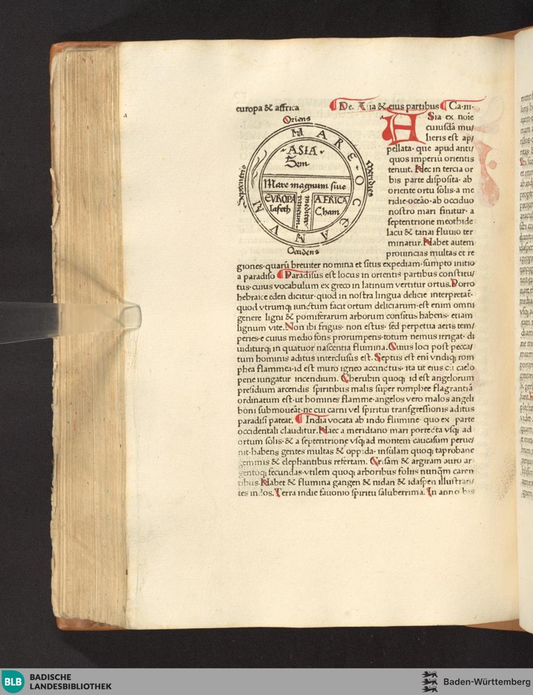 Etymologiae, T-O world diagram, folio 183v
