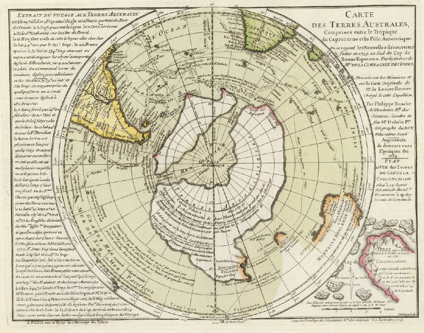 Buache, Carte des terres australes (1754 map; Rumsey atlas copy catalogued 1770?)
