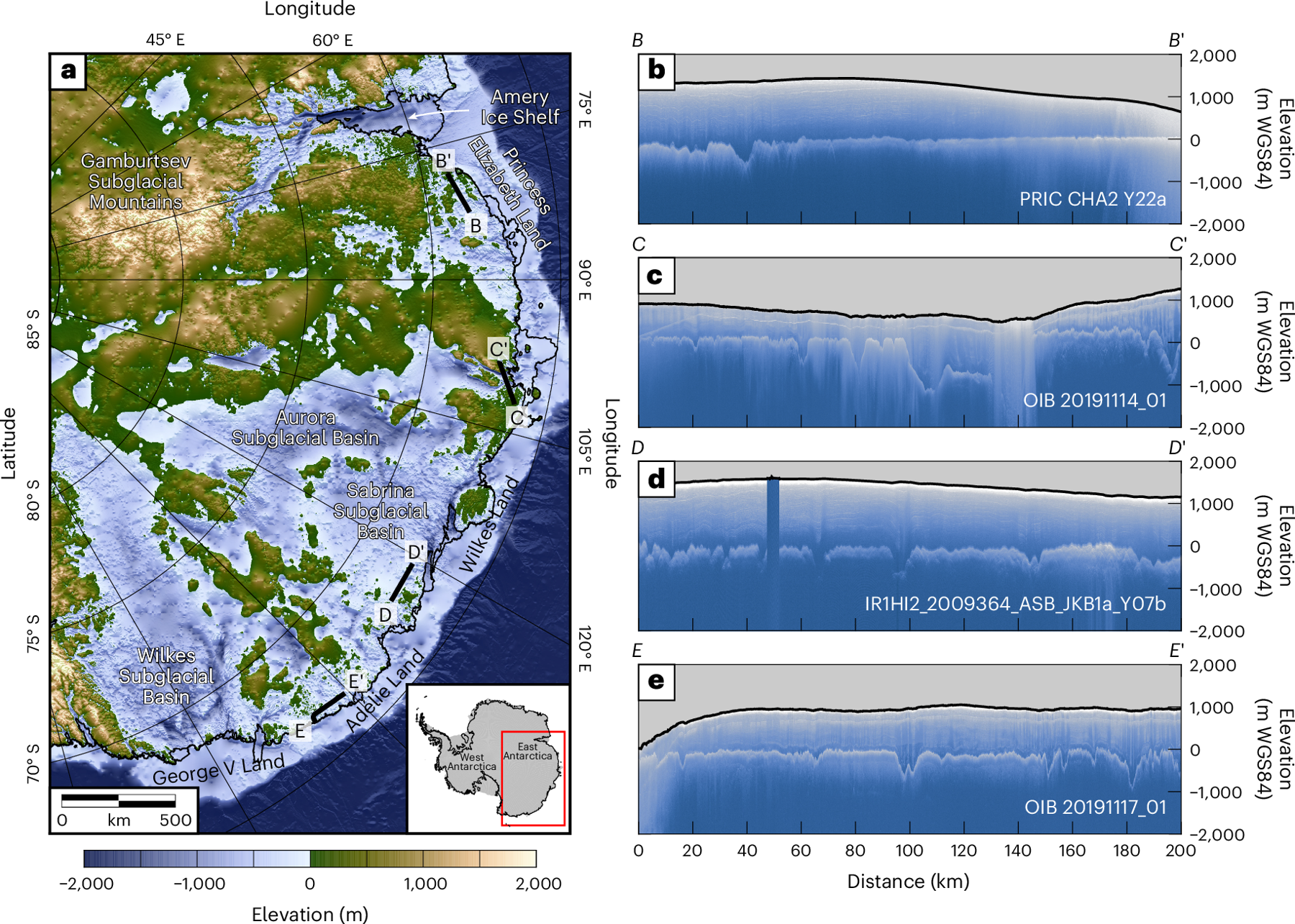 East Antarctic ancient landscape study, figure 1