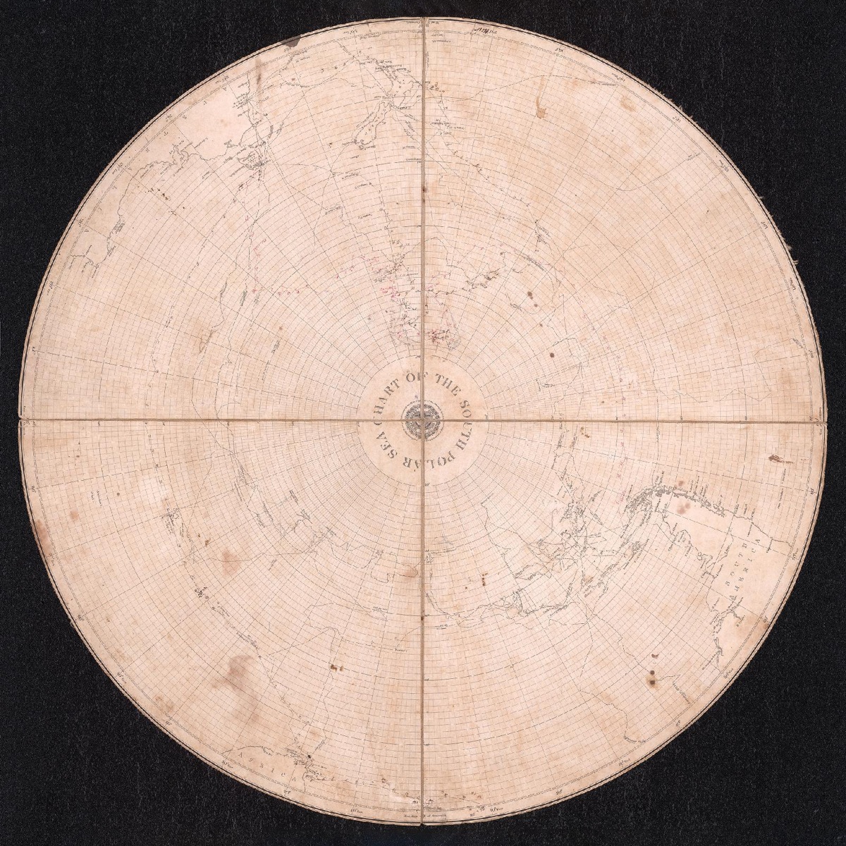 Chart of the South Polar Sea — Hooker/Davis annotated expedition copy