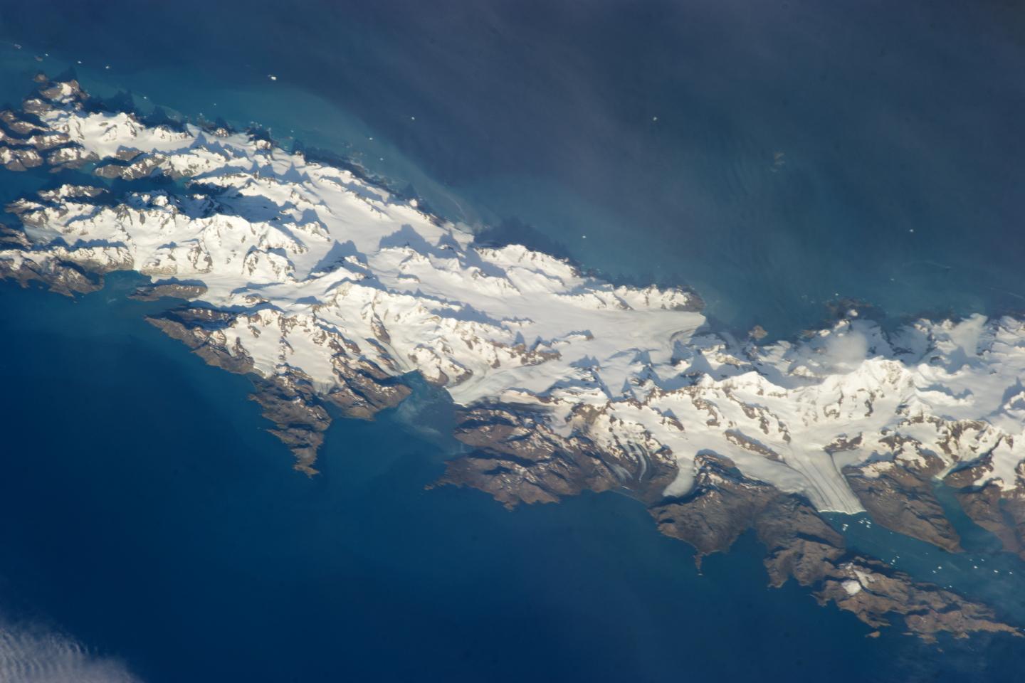 South Georgia Island from the ISS, 13 April 2013
