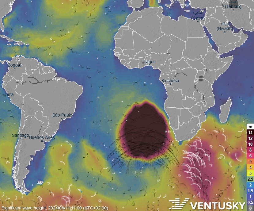 Exact Ventusky wave-model error image in its official correction