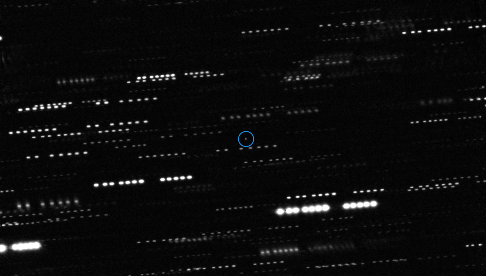 Observed Oumuamua point source, ESO combined exposures, 2017