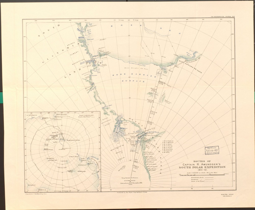 Routes of Captain R. Amundsen's South Polar Expedition 1911–12