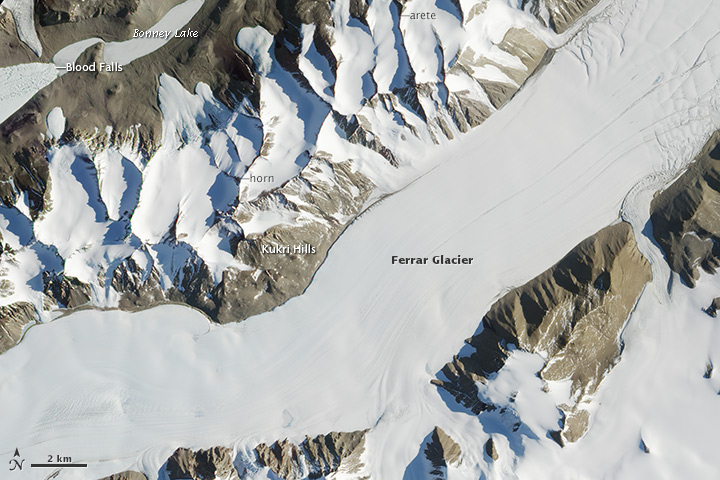 Natural glacial horn at Ferrar Glacier, EO-1 scientific image