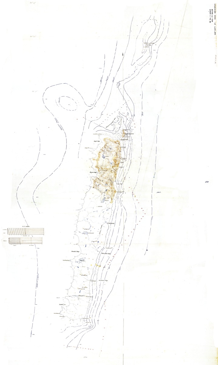 Macquarie Island manuscript map by L. R. Blake, 1913