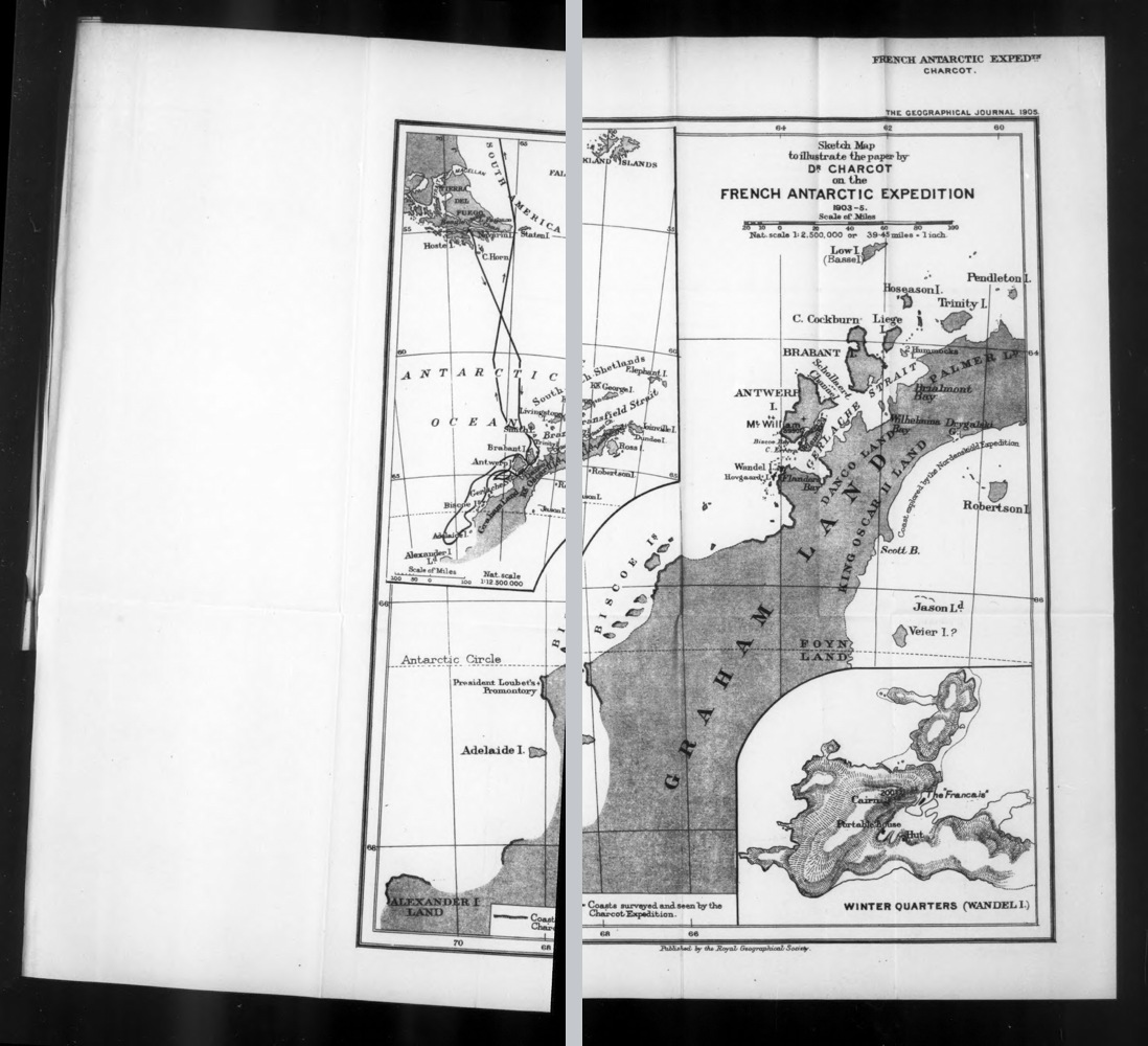 Sketch Map to illustrate the paper by Dr. Charcot on the French Antarctic Expedition 1903–5