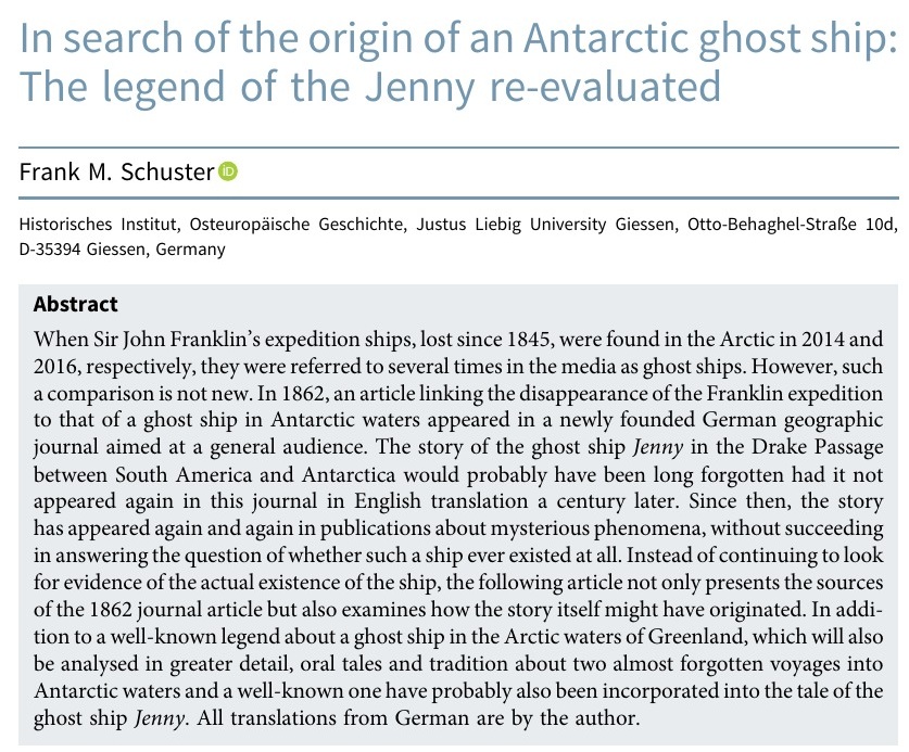 The actual 2022 research article on the Jenny legend