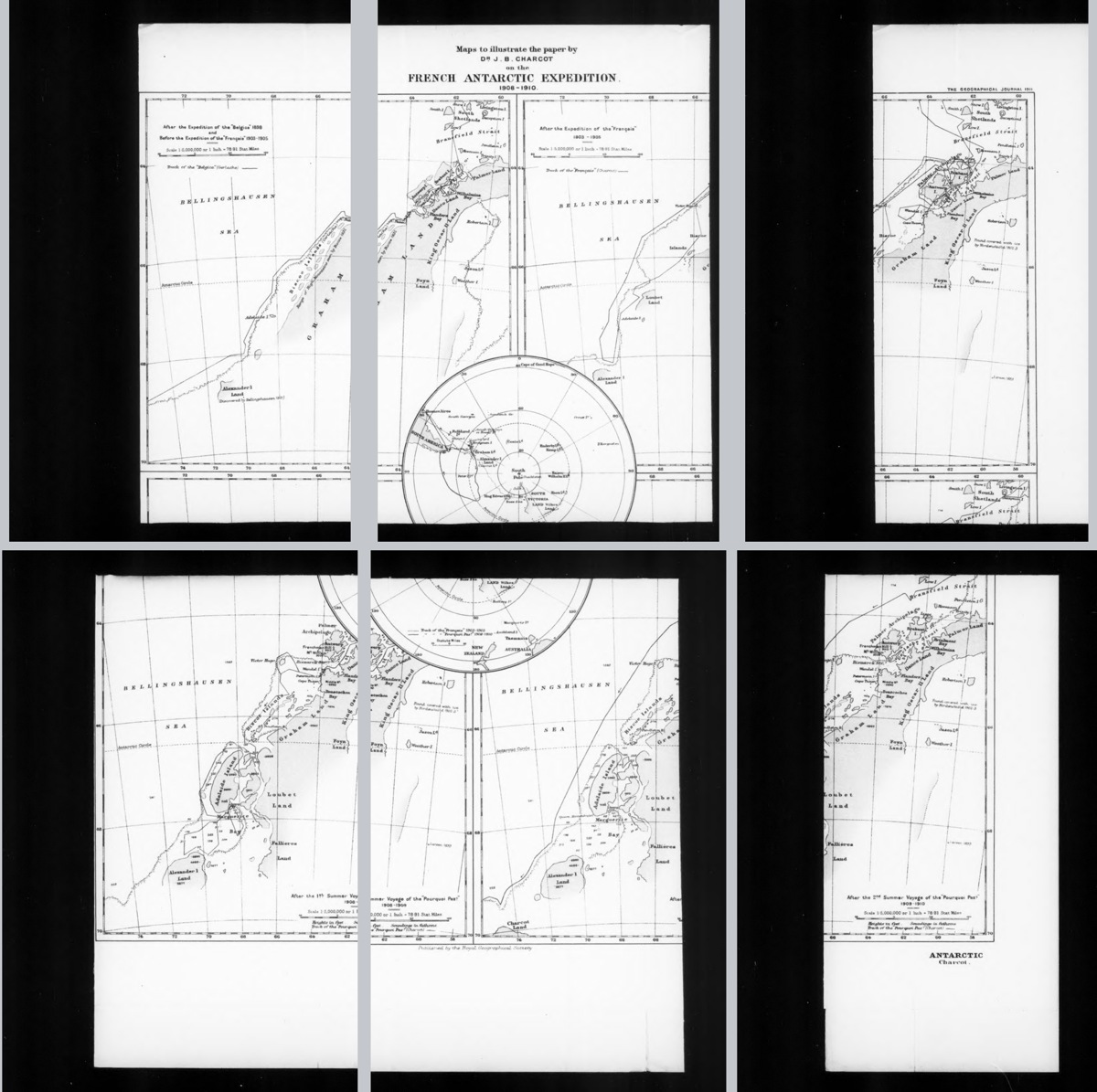 Maps to illustrate the paper by Dr. J.B. Charcot on the French Antarctic Expedition 1908–1910