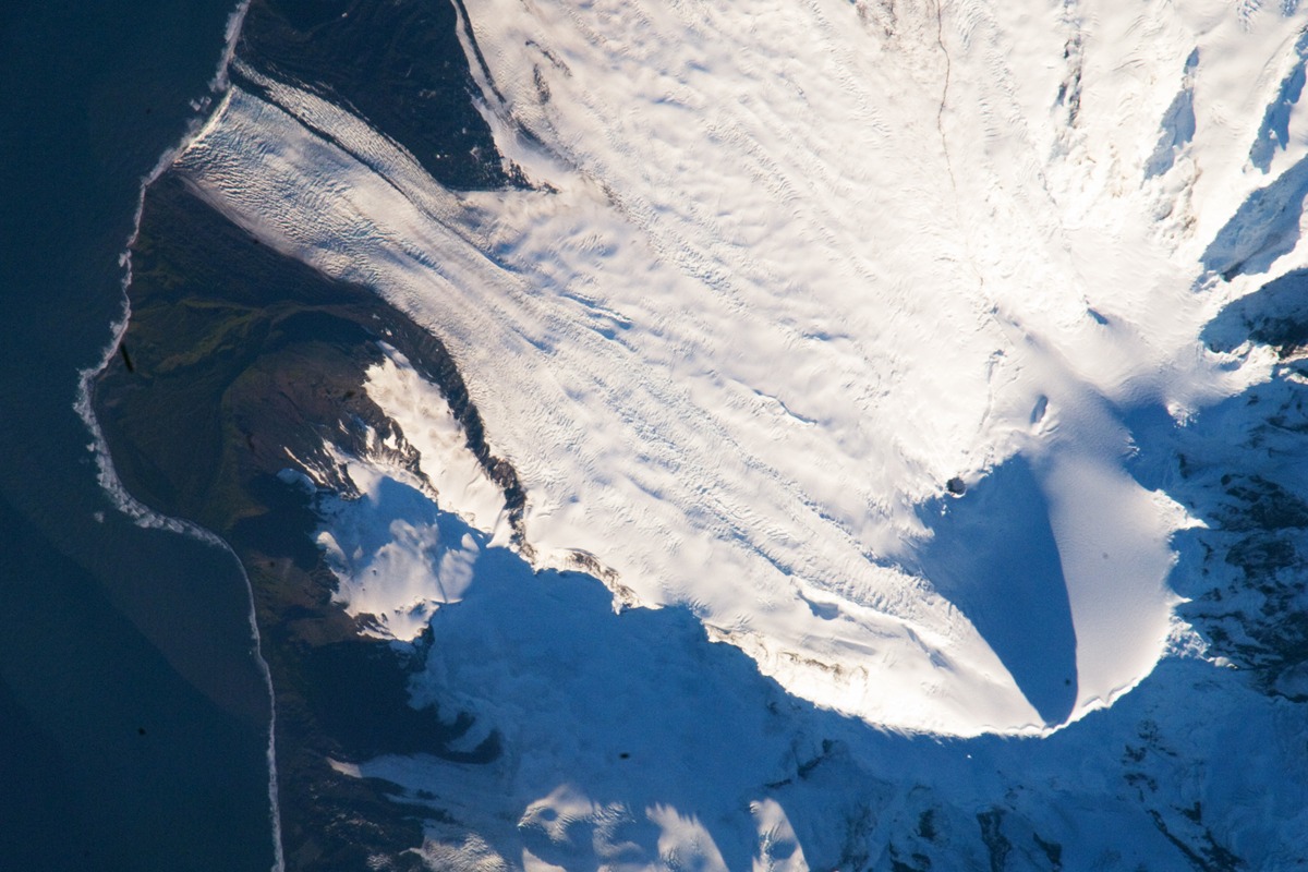Heard Island: Big Ben and Mawson Peak from orbit