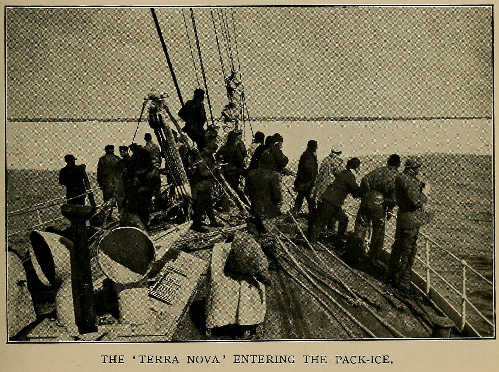 Terra Nova entering pack ice — independent published photograph