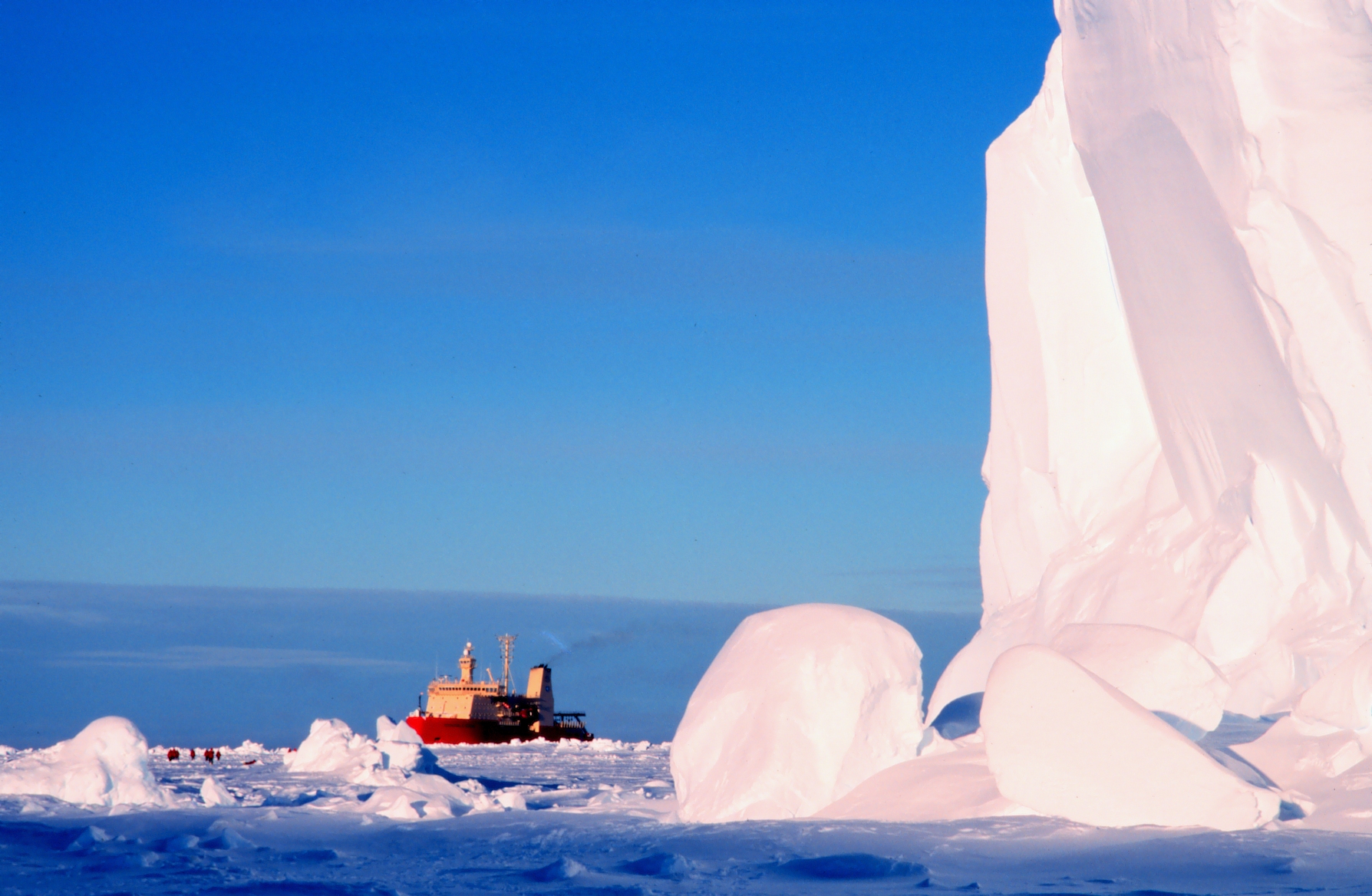 A research vessel beside the Ross Ice Shelf — NOAA documentary photograph