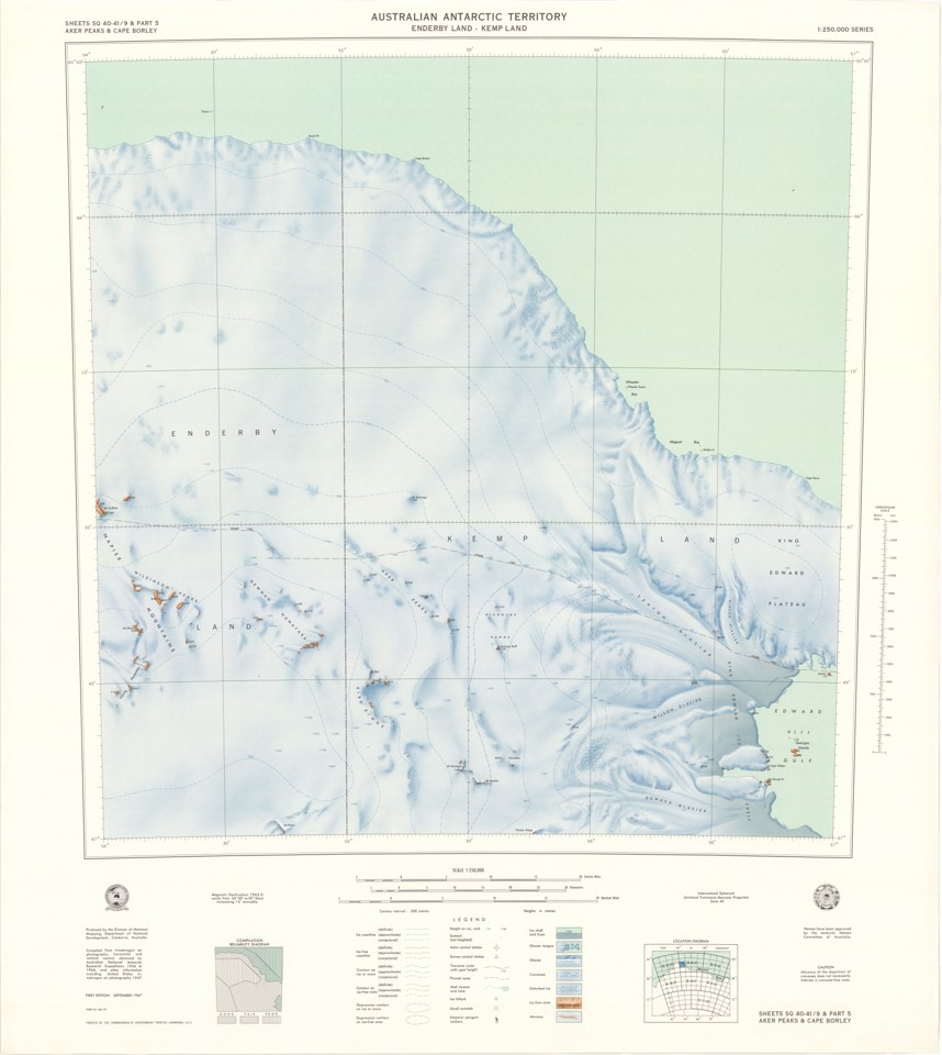 Sheets SQ 40-41/9 & Part 5 Aker Peaks & Cape Borley, Enderby Land - Kemp Land, Australian Antarctic Territory [SQ 39-40/11 & Part 7] — actual institutional image