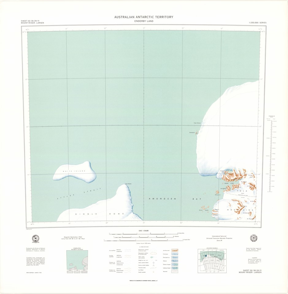 Sheet SQ 38-39/11 Mount Riiser-Larsen, Enderby Land, Australian Antarctic Territory [SQ 39-40/16] — actual institutional image
